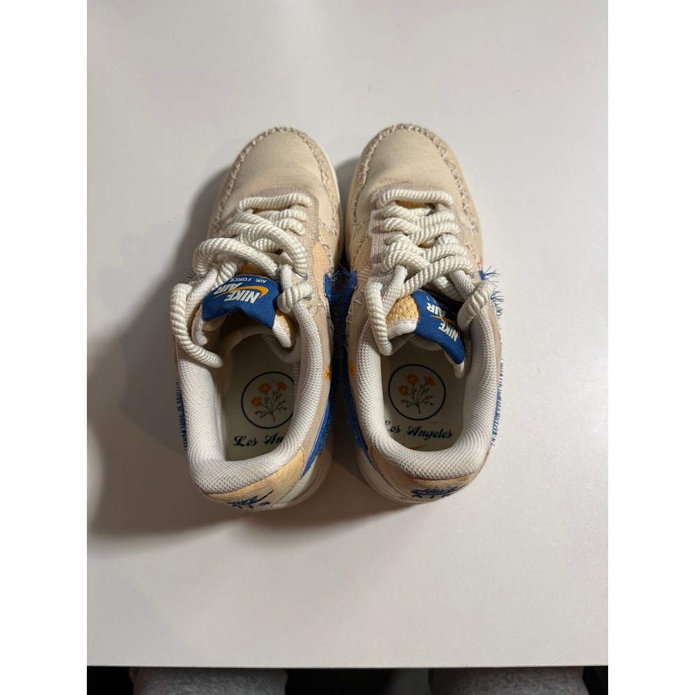 Nike Air Force 1 Low Women's "Los Angeles" DV2223-100 Beige Blue Size 7 - Picture 6 of 7